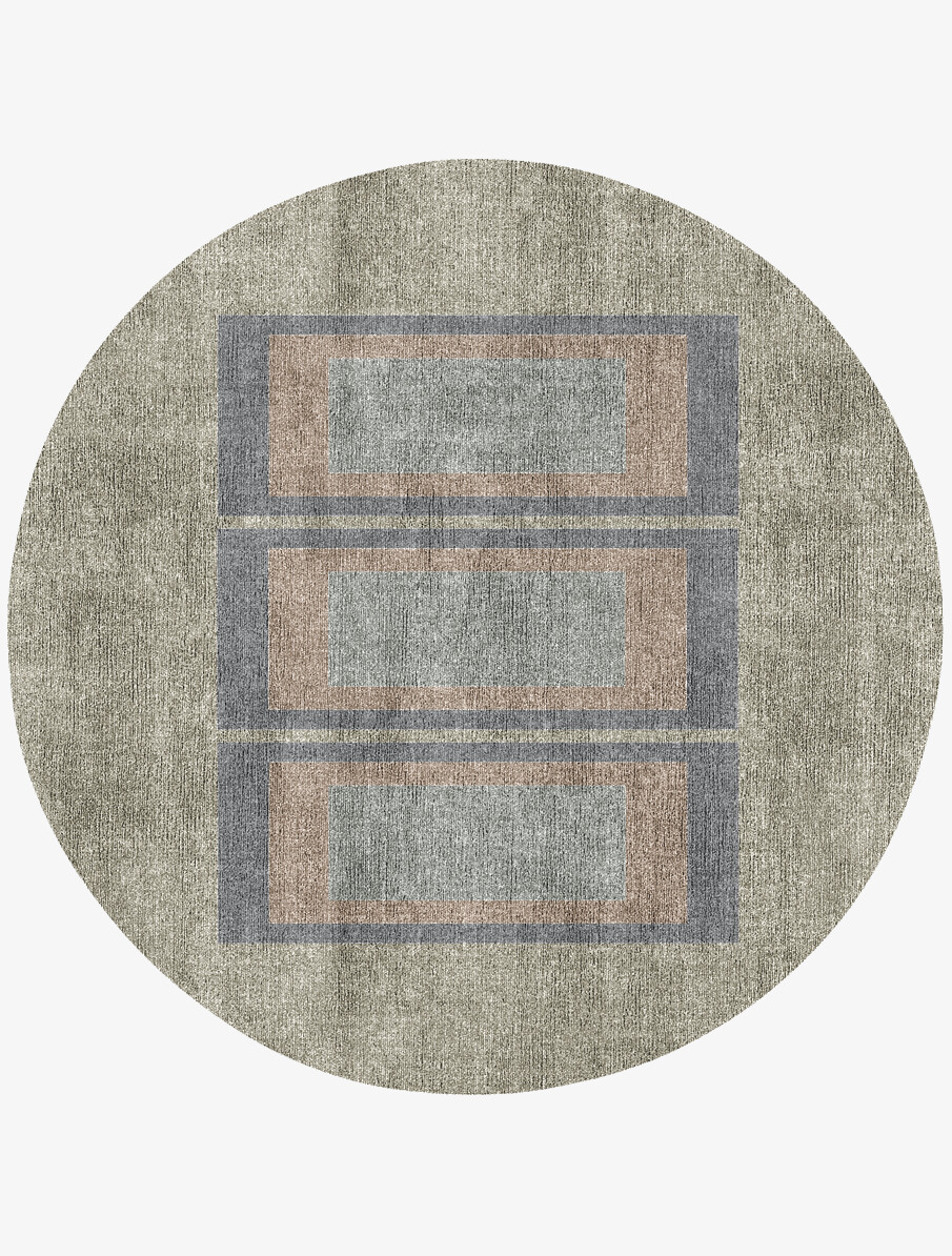 Ureal Minimalist Round Flatweave Bamboo Silk Custom Rug by Rug Artisan