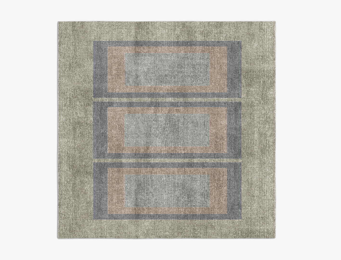 Ureal Minimalist Square Flatweave Bamboo Silk Custom Rug by Rug Artisan