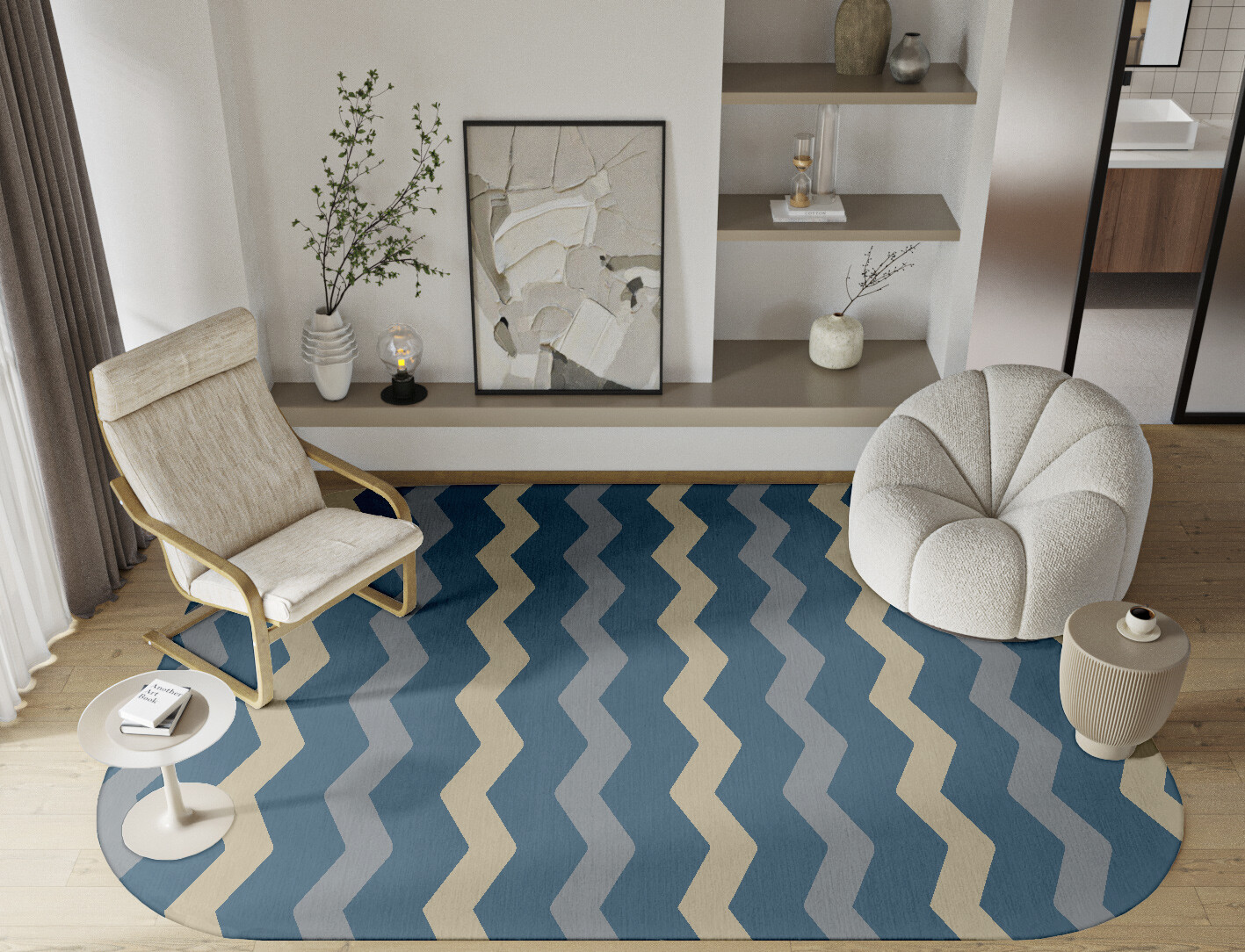 Urge Minimalist Oblong Hand Knotted Tibetan Wool Custom Rug by Rug Artisan