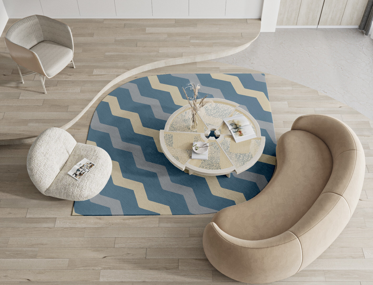 Urge Minimalist Ogee Hand Knotted Tibetan Wool Custom Rug by Rug Artisan