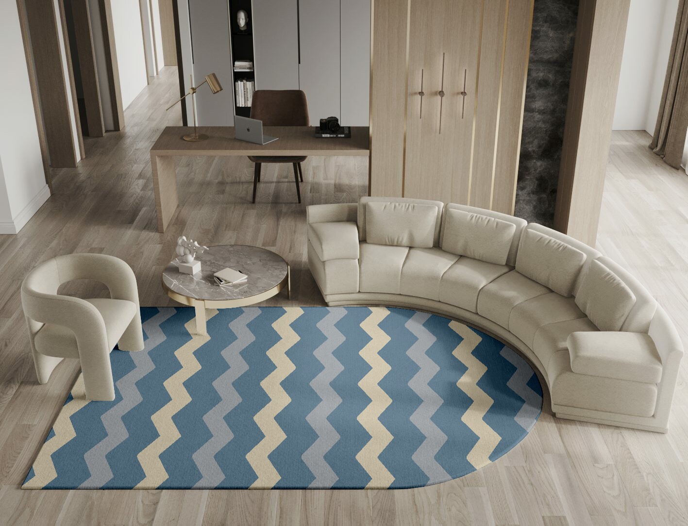 Urge Minimalist Arch Hand Tufted Pure Wool Custom Rug by Rug Artisan