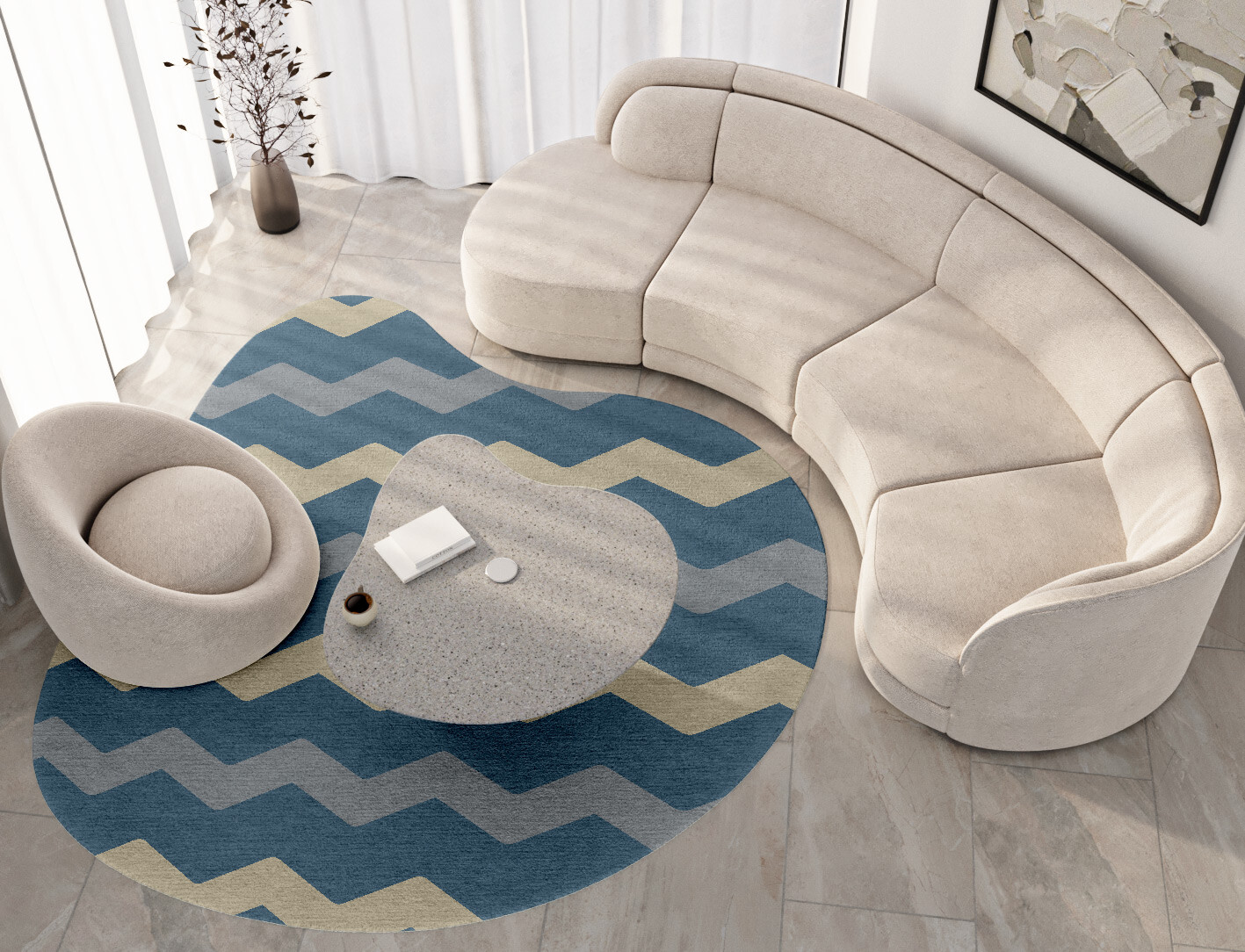 Urge Minimalist Splash Hand Tufted Pure Wool Custom Rug by Rug Artisan