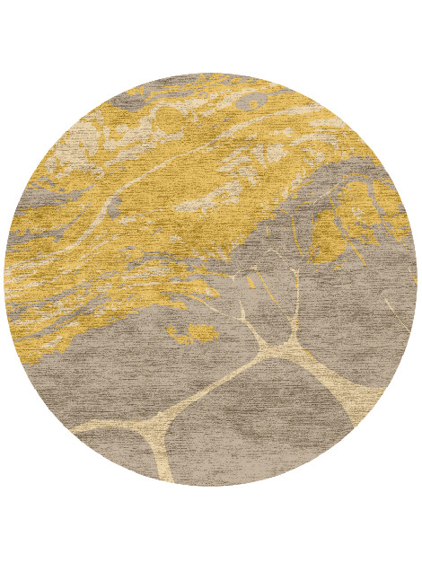 Vad Modern Art Round Hand Knotted Bamboo Silk Custom Rug by Rug Artisan