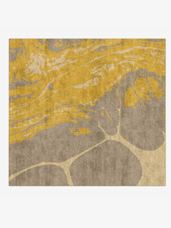 Vad Modern Art Square Hand Knotted Bamboo Silk Custom Rug by Rug Artisan