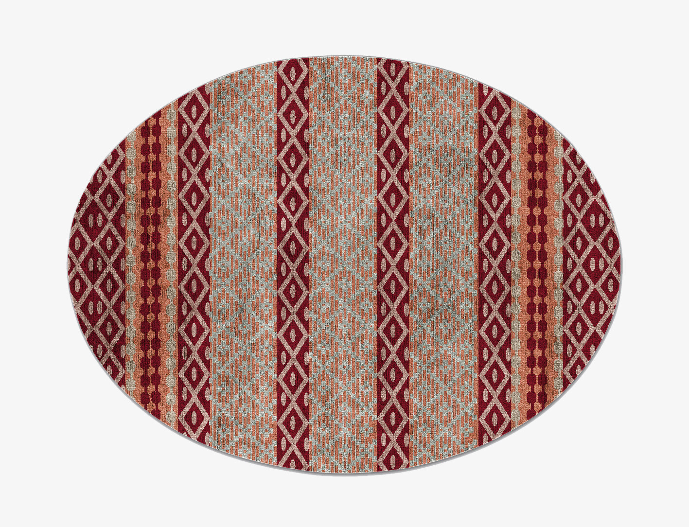 Velveteen Flatweaves Oval Flatweave Bamboo Silk Custom Rug by Rug Artisan