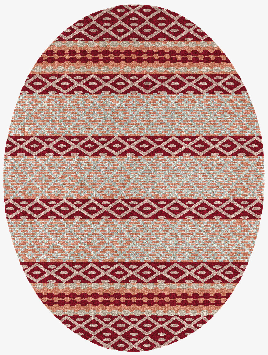 Velveteen Flatweaves Oval Outdoor Recycled Yarn Custom Rug by Rug Artisan