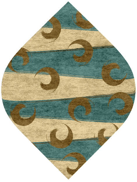 Veneer Abstract Ogee Hand Knotted Bamboo Silk Custom Rug by Rug Artisan