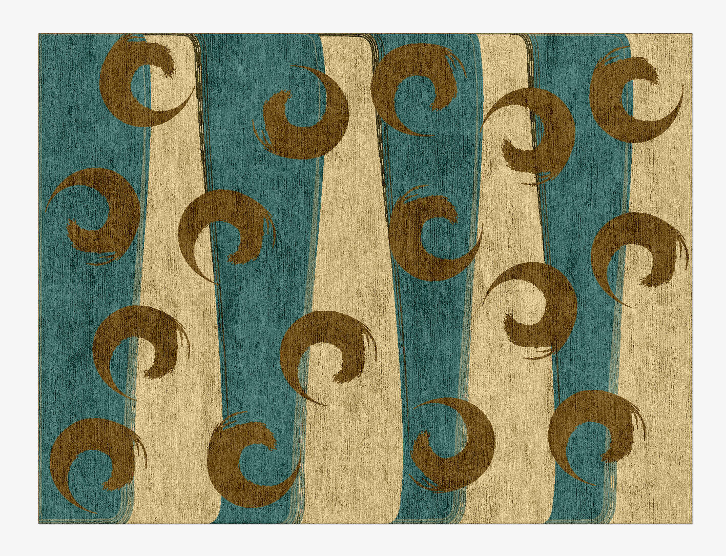 Veneer Abstract Rectangle Hand Knotted Bamboo Silk Custom Rug by Rug Artisan