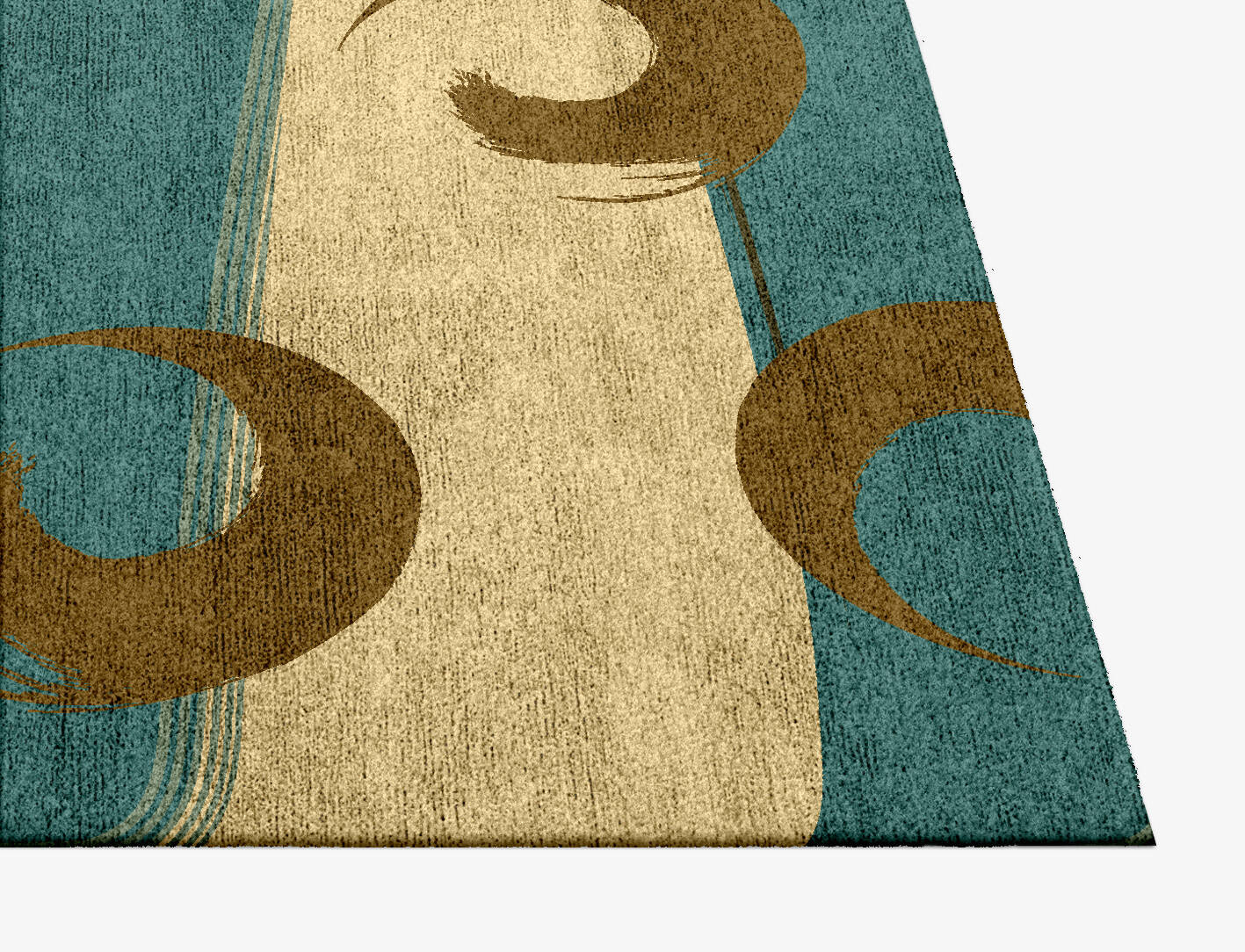 Veneer Abstract Square Hand Knotted Bamboo Silk Custom Rug by Rug Artisan