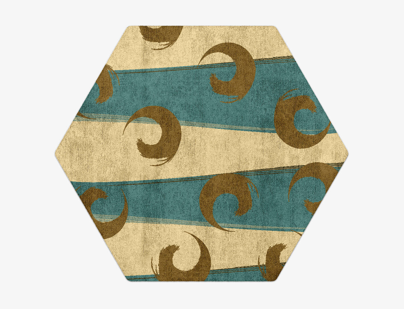 Veneer Abstract Hexagon Hand Tufted Bamboo Silk Custom Rug by Rug Artisan