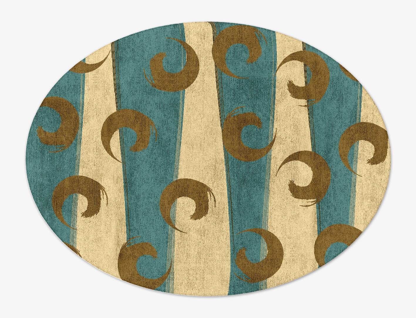 Veneer Abstract Oval Hand Tufted Bamboo Silk Custom Rug by Rug Artisan