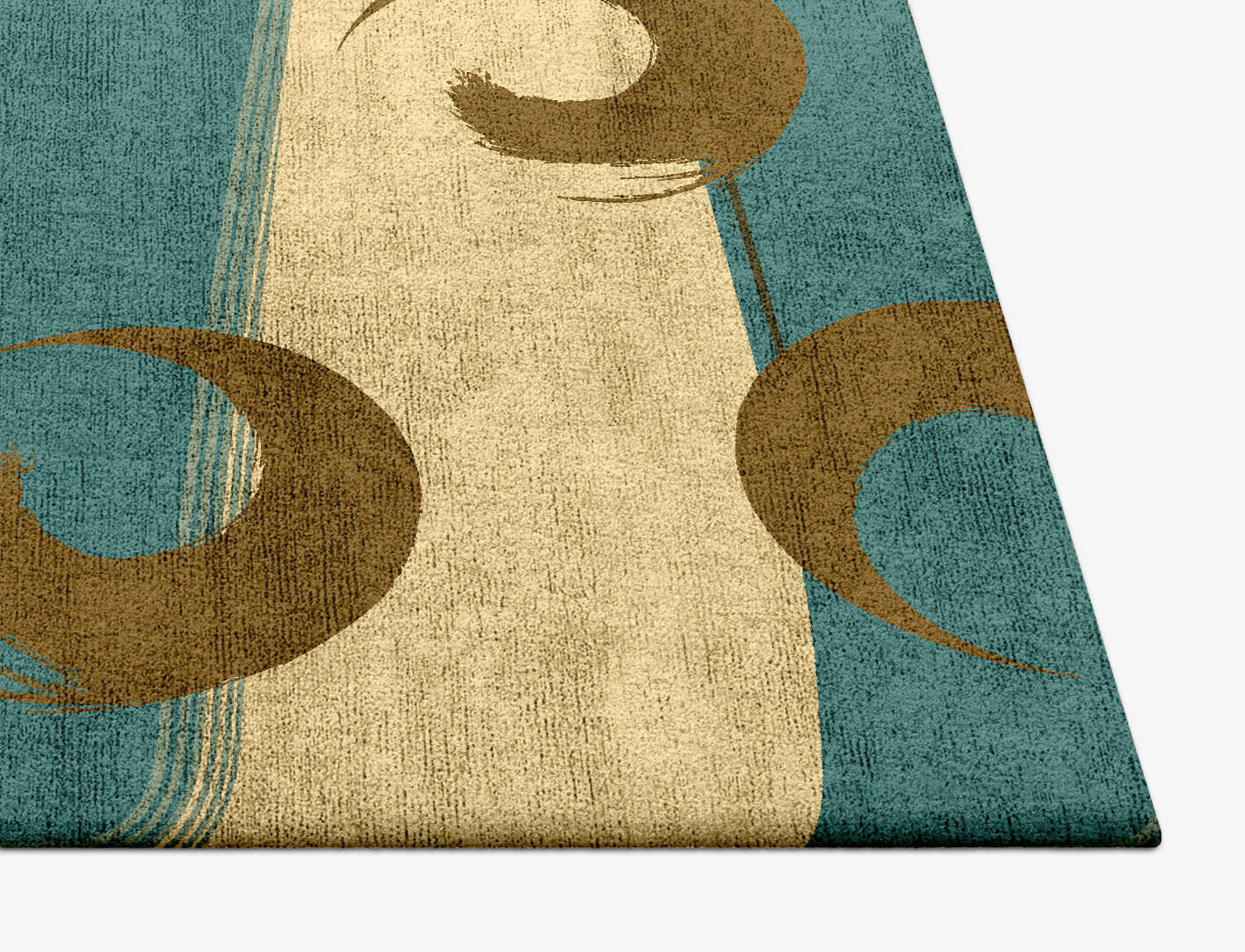 Veneer Abstract Square Hand Tufted Bamboo Silk Custom Rug by Rug Artisan