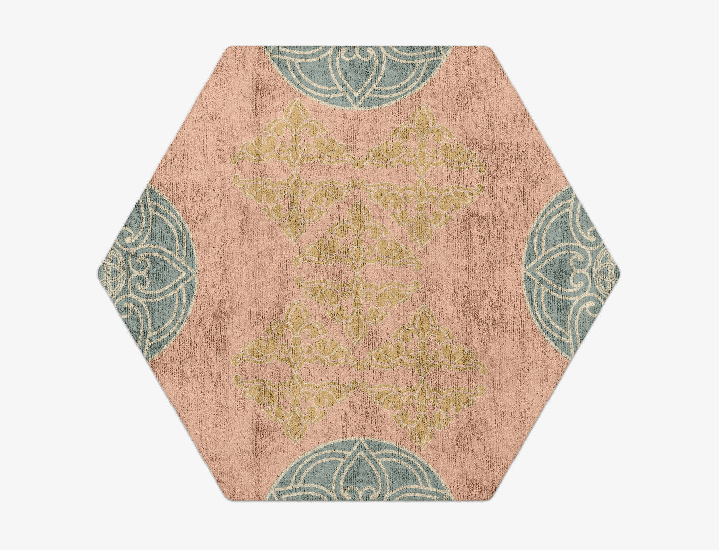 Venice Blue Royal Hexagon Hand Tufted Bamboo Silk Custom Rug by Rug Artisan