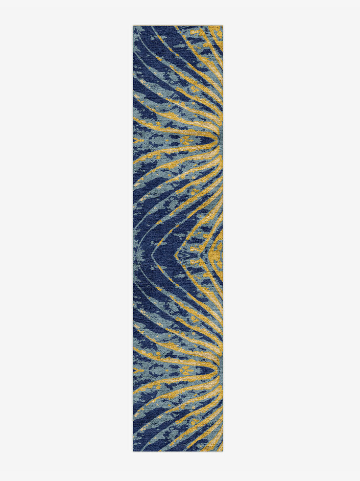 Vennation Abstract Runner Hand Knotted Bamboo Silk Custom Rug by Rug Artisan
