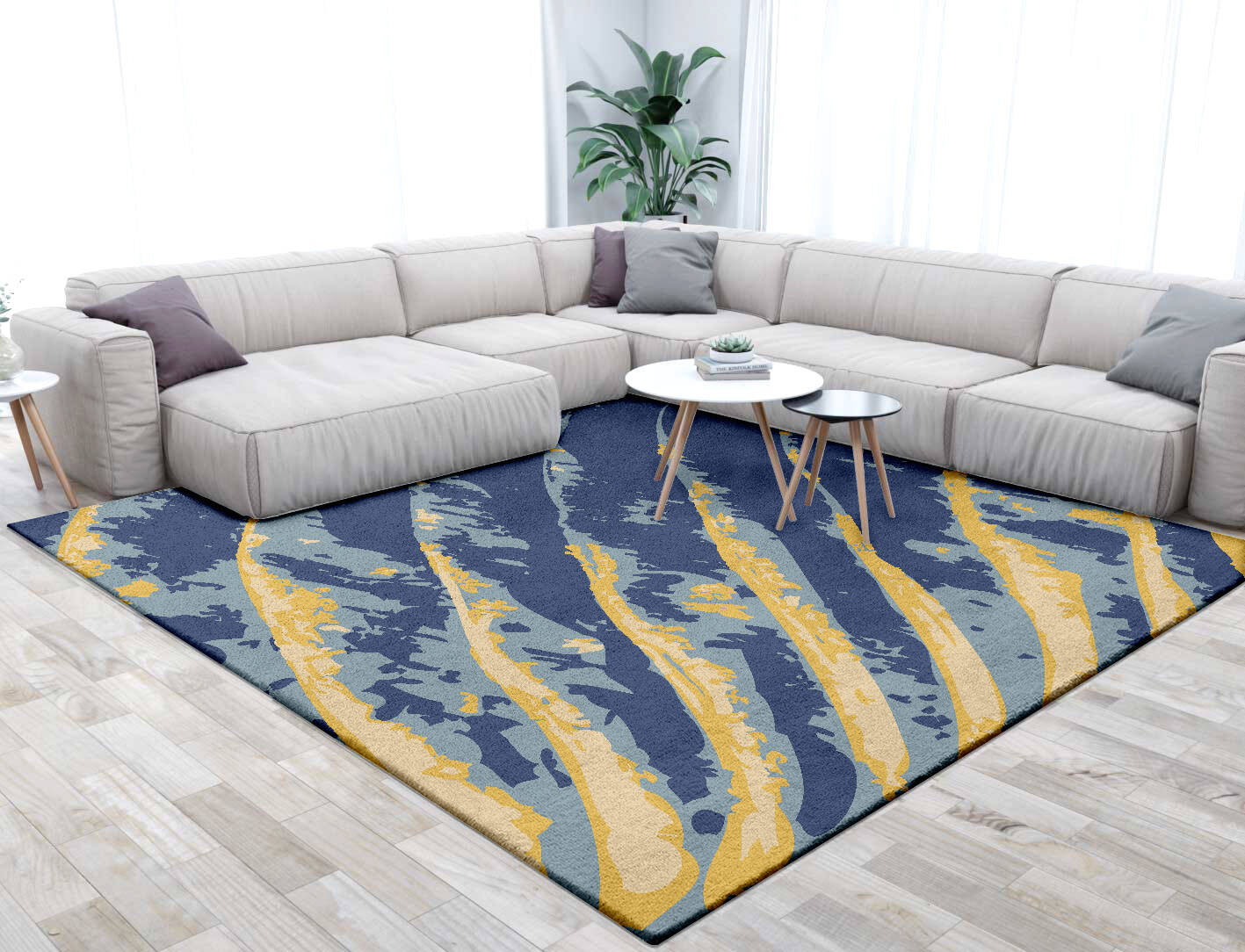 Vennation Abstract Square Hand Tufted Pure Wool Custom Rug by Rug Artisan