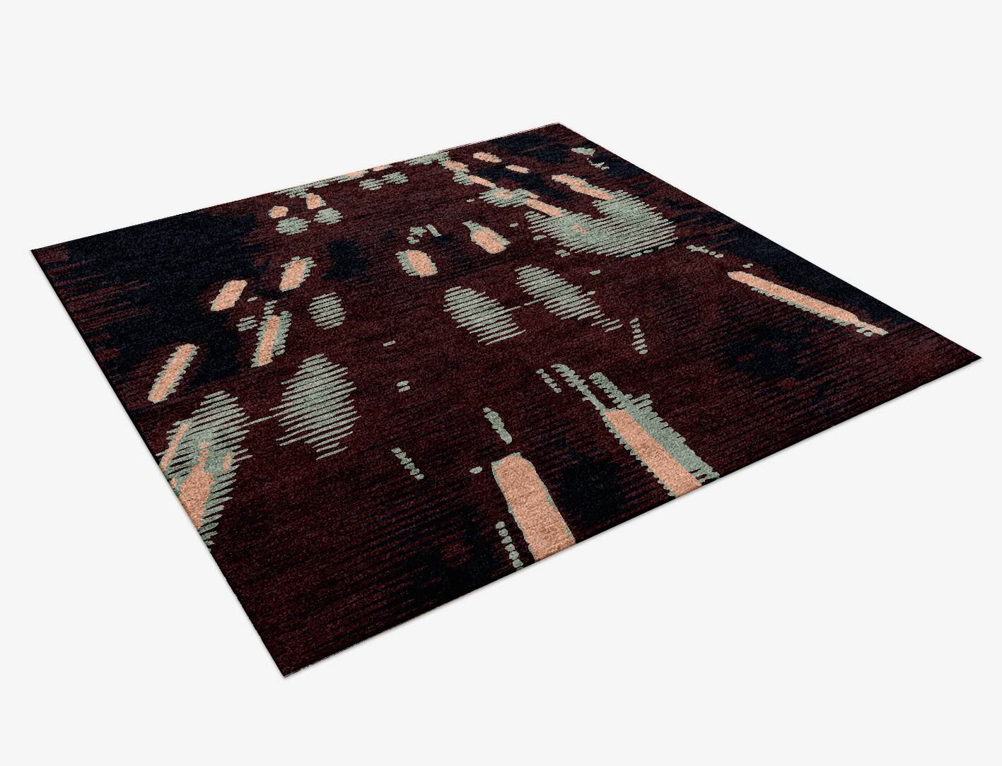 Verve Abstract Square Hand Knotted Bamboo Silk Custom Rug by Rug Artisan