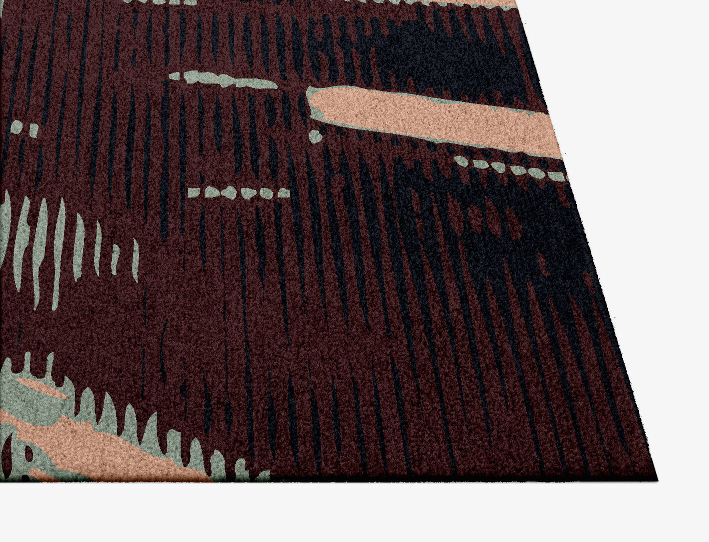 Verve Abstract Square Hand Knotted Tibetan Wool Custom Rug by Rug Artisan