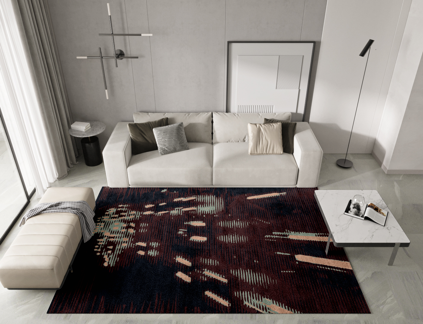 Verve Abstract Rectangle Hand Tufted Bamboo Silk Custom Rug by Rug Artisan