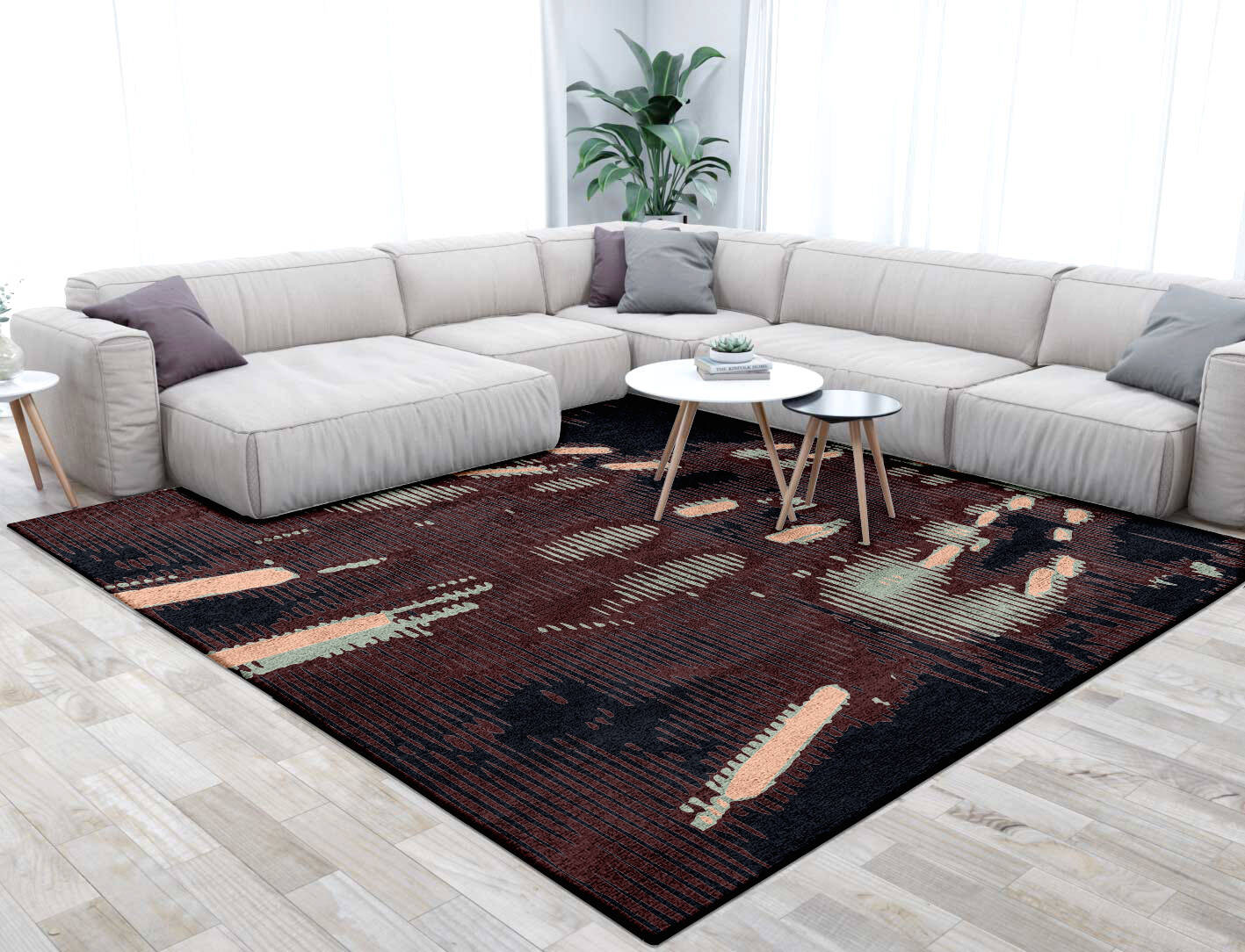 Verve Abstract Square Hand Tufted Bamboo Silk Custom Rug by Rug Artisan