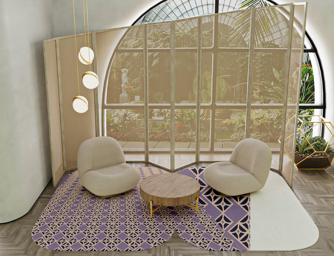 Vic Geometric Eight Hand Knotted Tibetan Wool Custom Rug by Rug Artisan