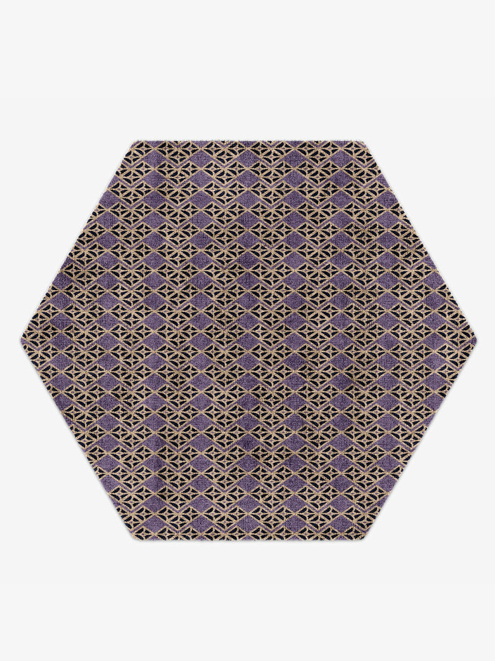 Vic Geometric Hexagon Hand Knotted Bamboo Silk Custom Rug by Rug Artisan