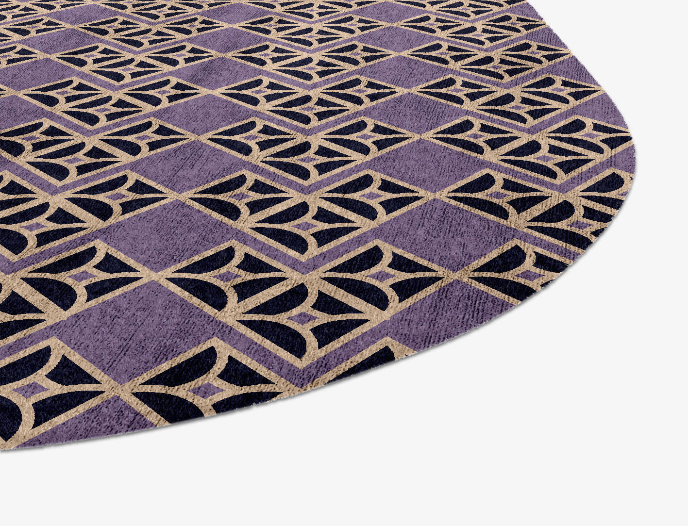 Vic Geometric Oblong Hand Knotted Bamboo Silk Custom Rug by Rug Artisan