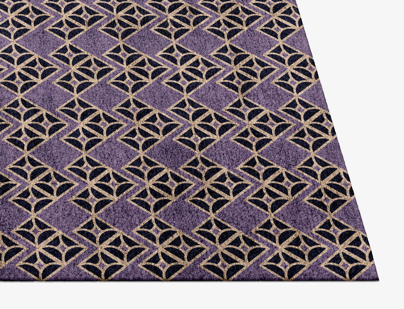Vic Geometric Rectangle Hand Knotted Bamboo Silk Custom Rug by Rug Artisan