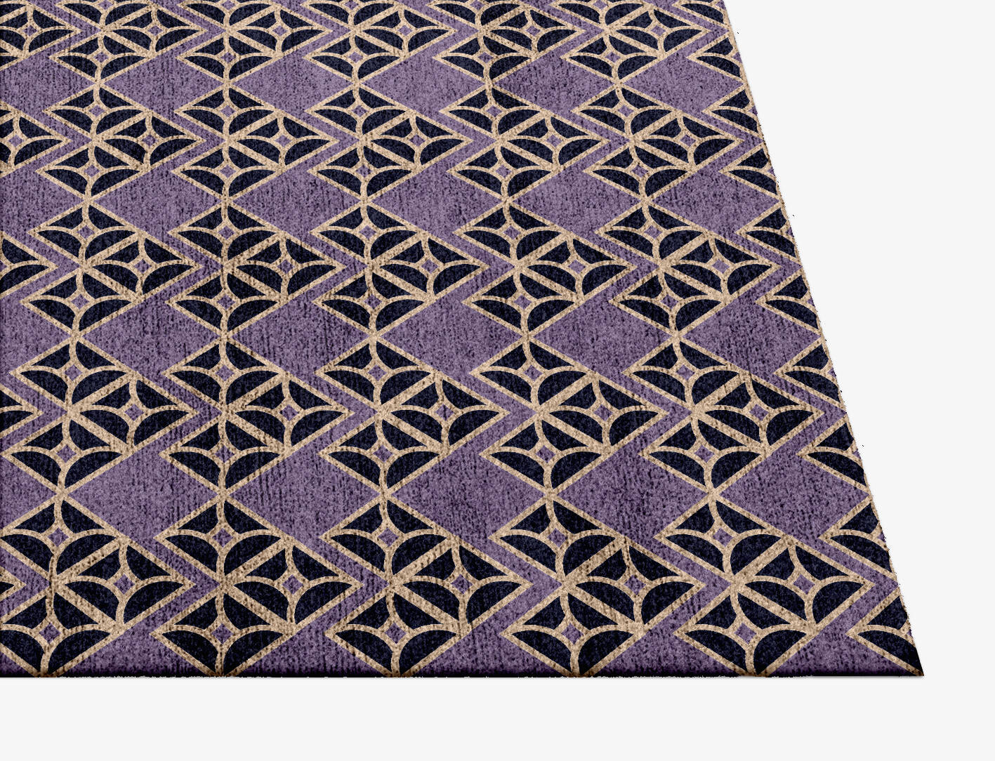 Vic Geometric Square Hand Knotted Bamboo Silk Custom Rug by Rug Artisan