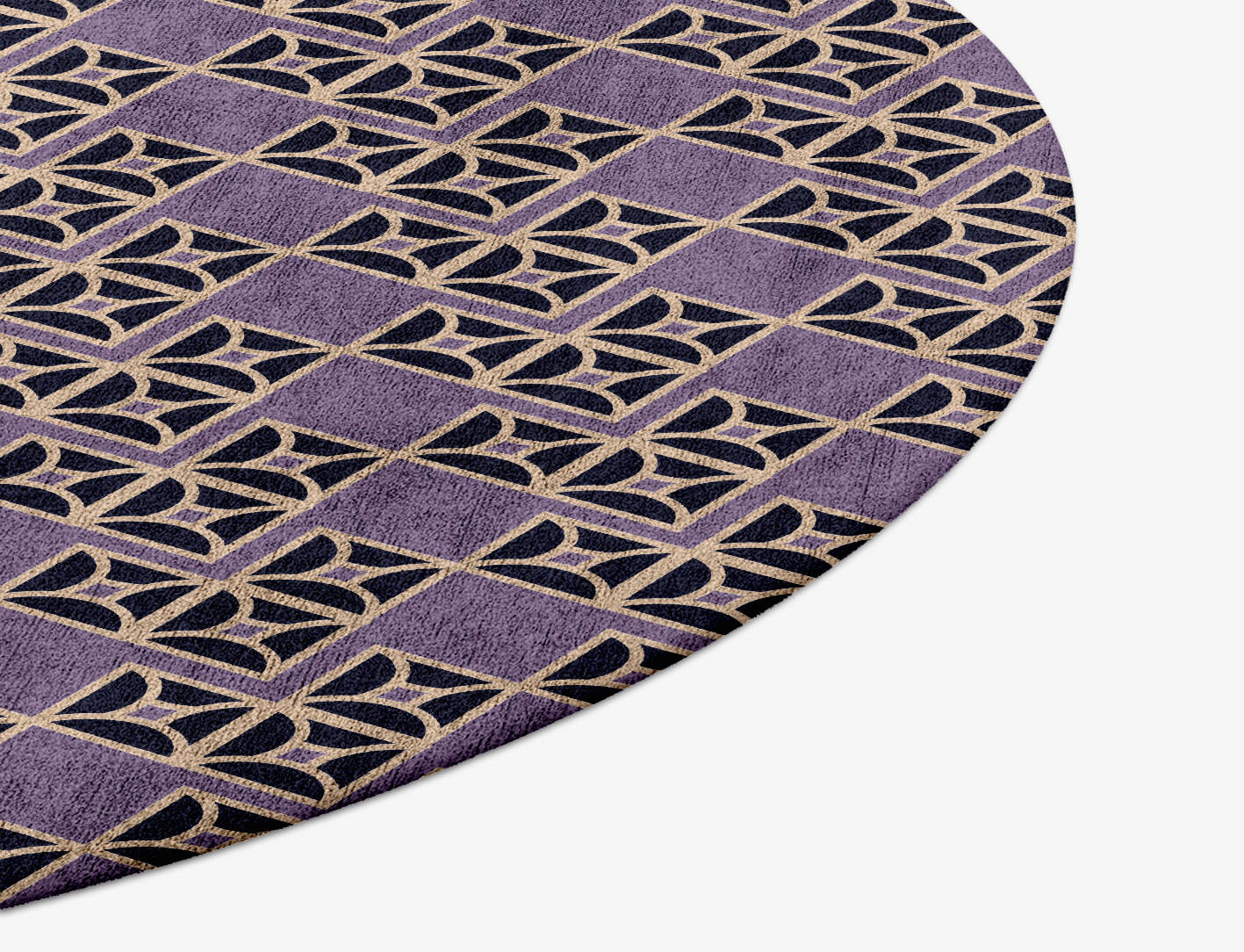 Vic Geometric Round Hand Tufted Bamboo Silk Custom Rug by Rug Artisan