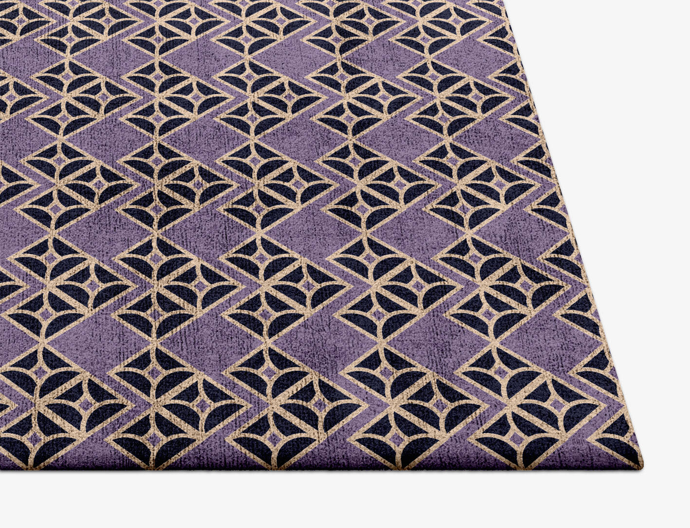 Vic Geometric Square Hand Tufted Bamboo Silk Custom Rug by Rug Artisan