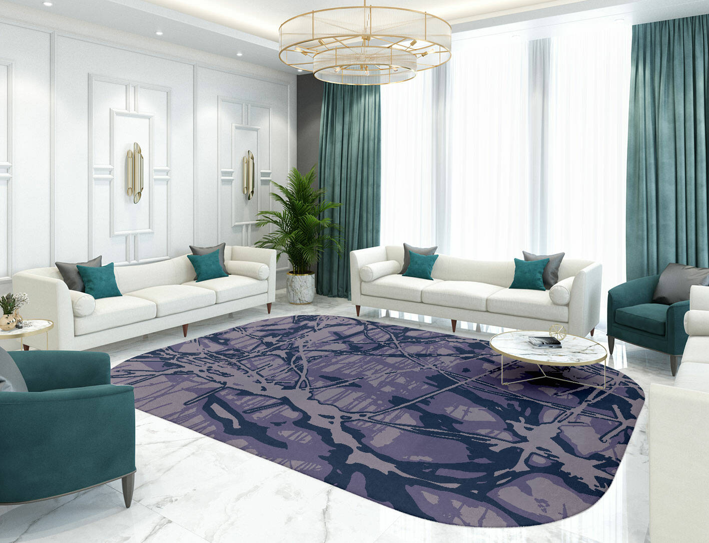Viere Abstract Oblong Hand Tufted Pure Wool Custom Rug by Rug Artisan