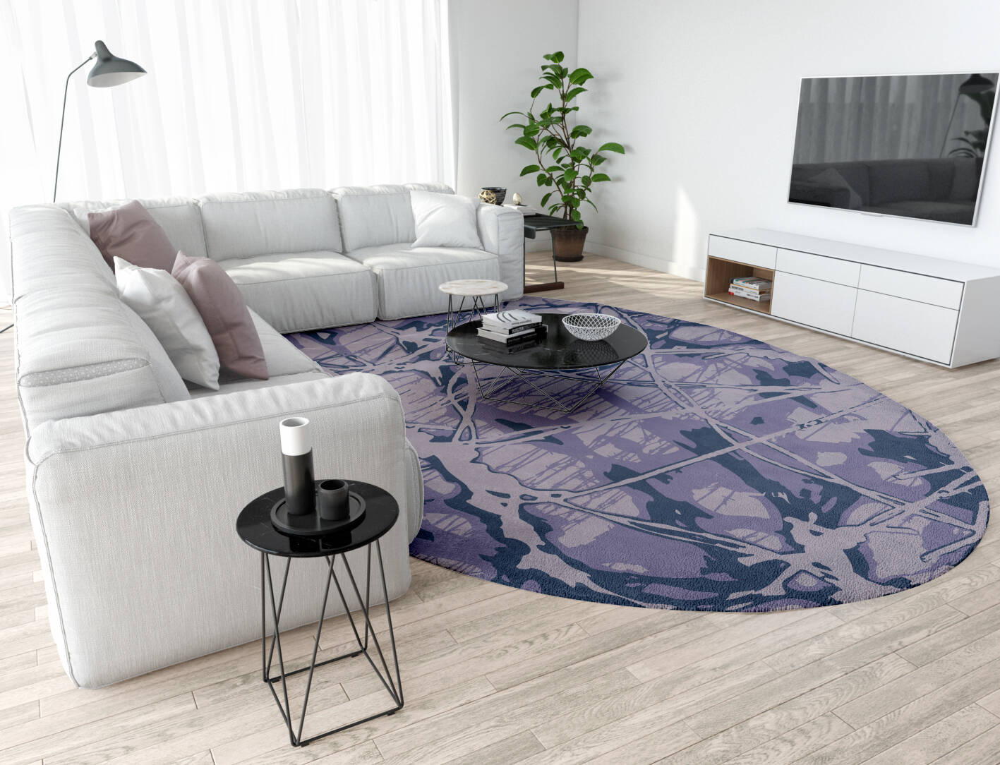 Viere Abstract Oval Hand Tufted Pure Wool Custom Rug by Rug Artisan