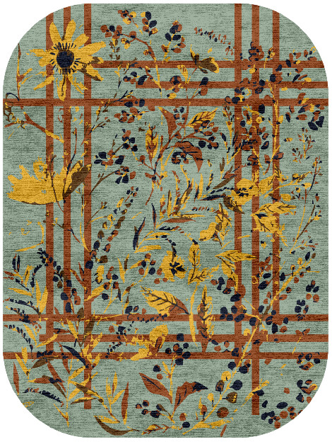 Vignette Floral Oblong Hand Knotted Bamboo Silk Custom Rug by Rug Artisan