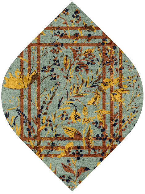 Vignette Floral Ogee Hand Tufted Bamboo Silk Custom Rug by Rug Artisan