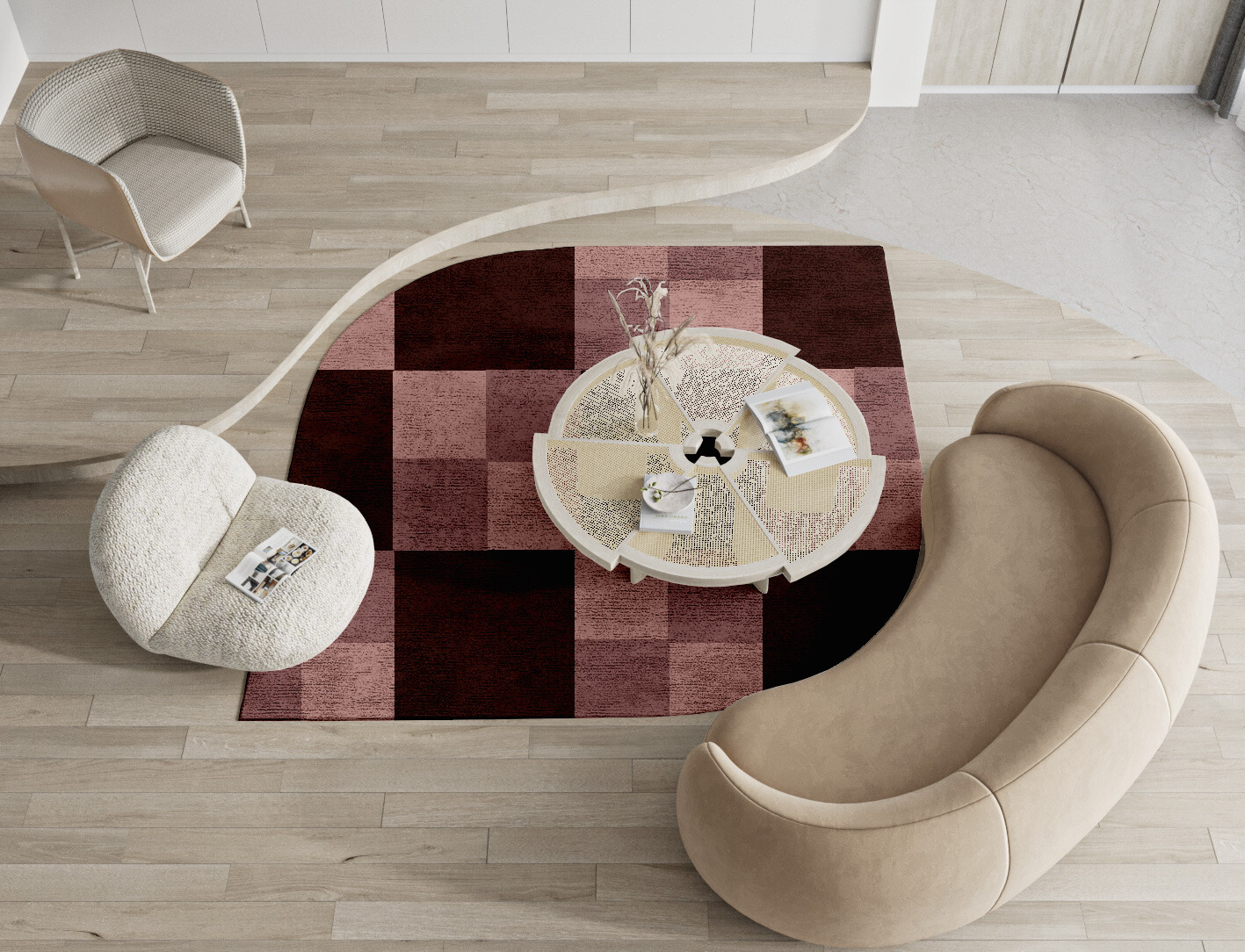 Vine Geometric Ogee Hand Knotted Bamboo Silk Custom Rug by Rug Artisan