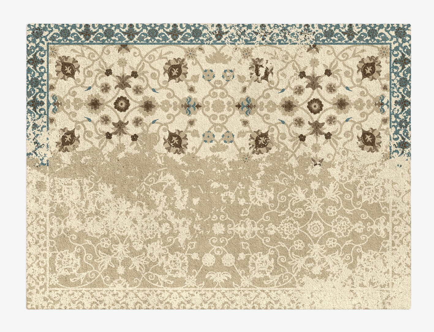 Vintage Merge Persian Bagh Rectangle Hand Tufted Pure Wool Custom Rug by Rug Artisan