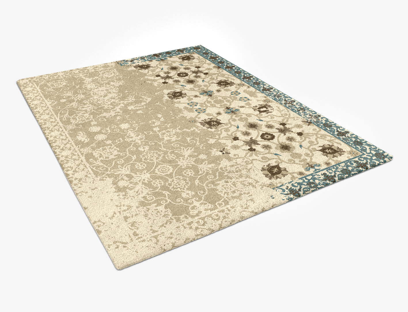Vintage Merge Persian Bagh Rectangle Hand Tufted Pure Wool Custom Rug by Rug Artisan