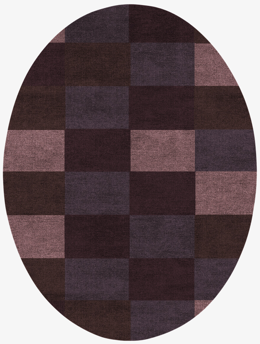 Violet Geometric Oval Flatweave Bamboo Silk Custom Rug by Rug Artisan