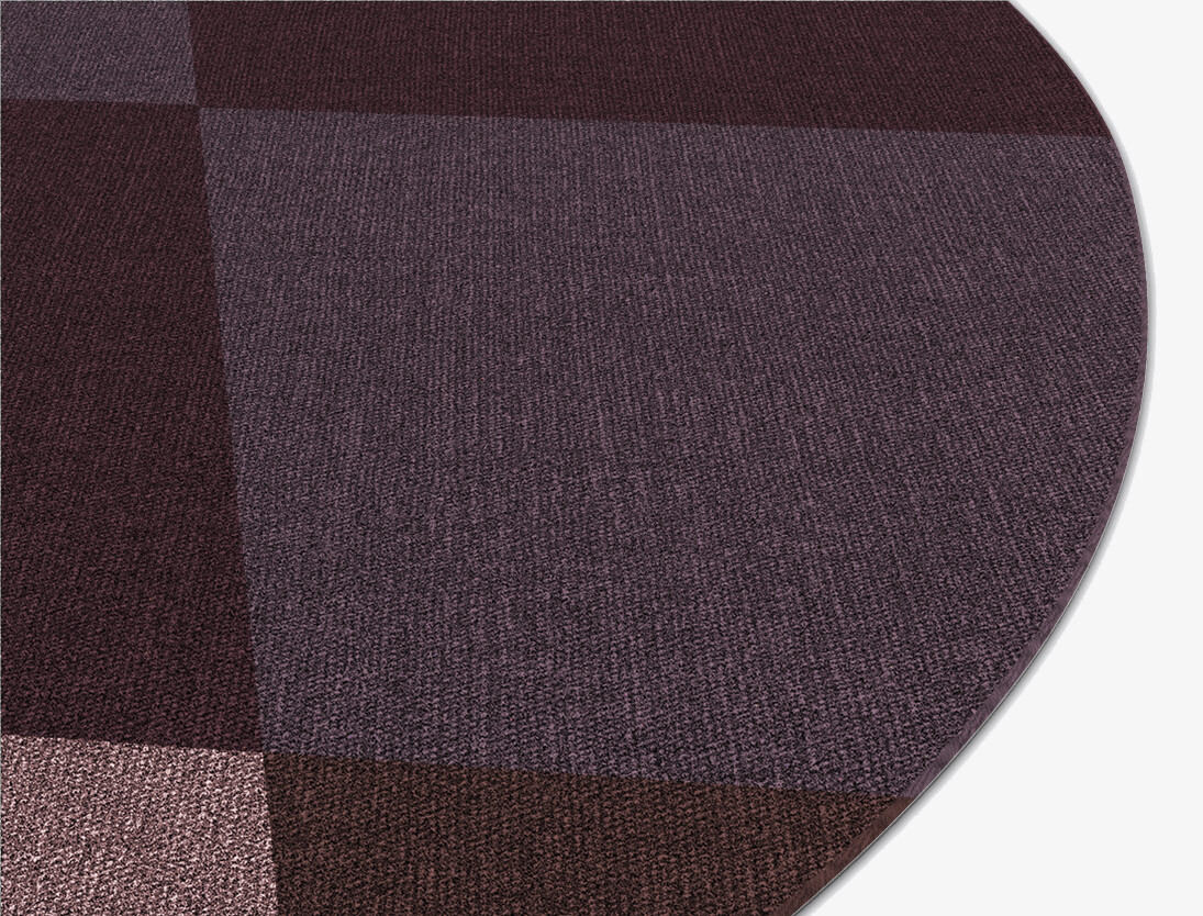Violet Geometric Round Flatweave New Zealand Wool Custom Rug by Rug Artisan