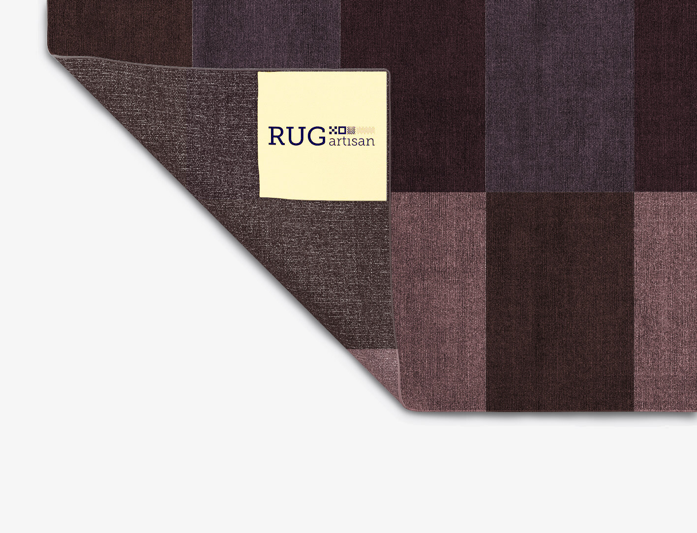 Violet Geometric Square Flatweave Bamboo Silk Custom Rug by Rug Artisan