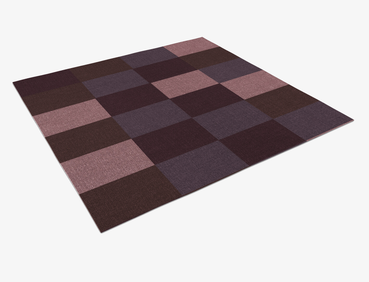 Violet Geometric Square Flatweave New Zealand Wool Custom Rug by Rug Artisan