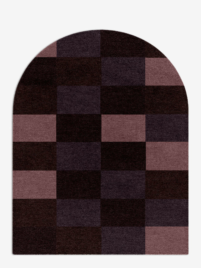 Violet Geometric Arch Hand Knotted Tibetan Wool Custom Rug by Rug Artisan