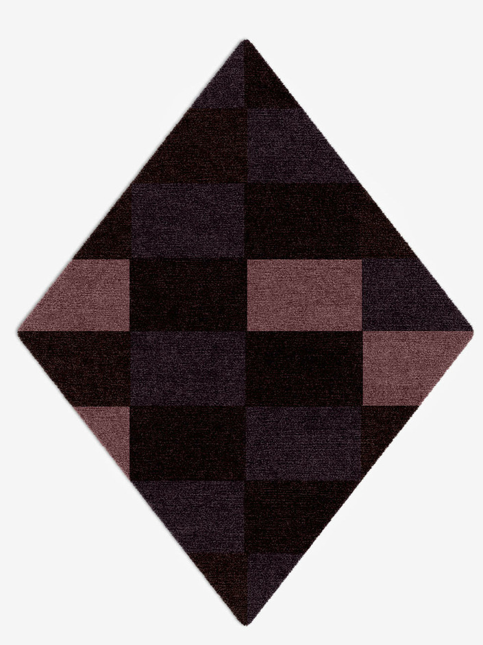 Violet Geometric Diamond Hand Knotted Tibetan Wool Custom Rug by Rug Artisan