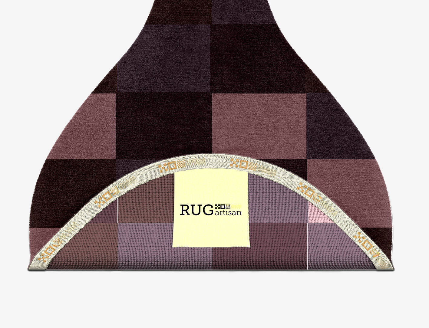 Violet Geometric Drop Hand Knotted Tibetan Wool Custom Rug by Rug Artisan