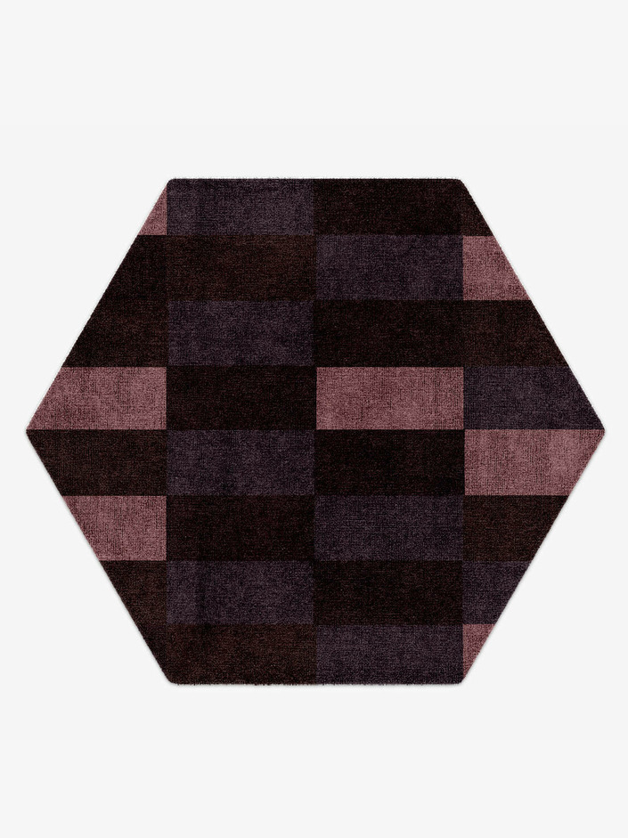 Violet Geometric Hexagon Hand Knotted Bamboo Silk Custom Rug by Rug Artisan
