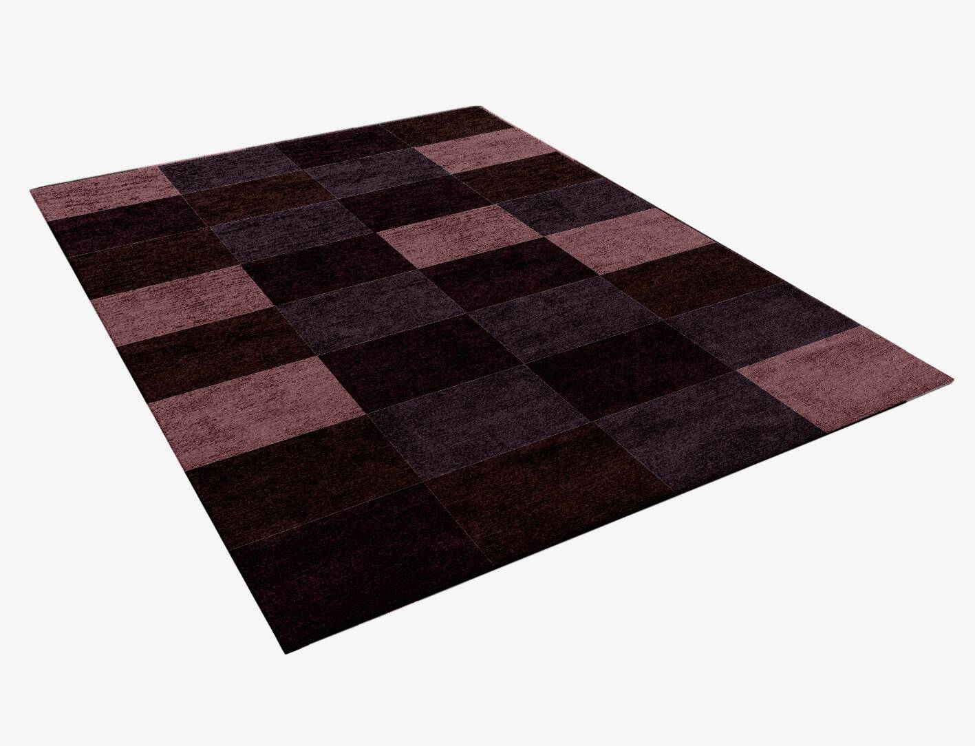 Violet Geometric Rectangle Hand Knotted Bamboo Silk Custom Rug by Rug Artisan