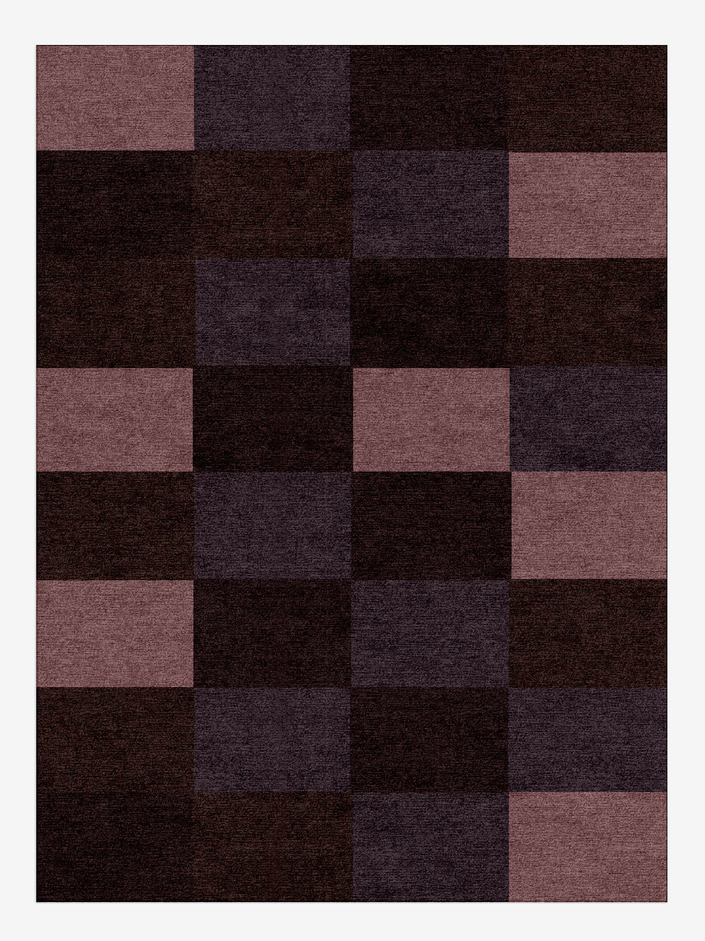 Violet Geometric Rectangle Hand Knotted Tibetan Wool Custom Rug by Rug Artisan