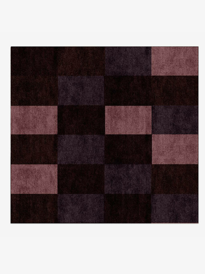 Violet Geometric Square Hand Knotted Bamboo Silk Custom Rug by Rug Artisan