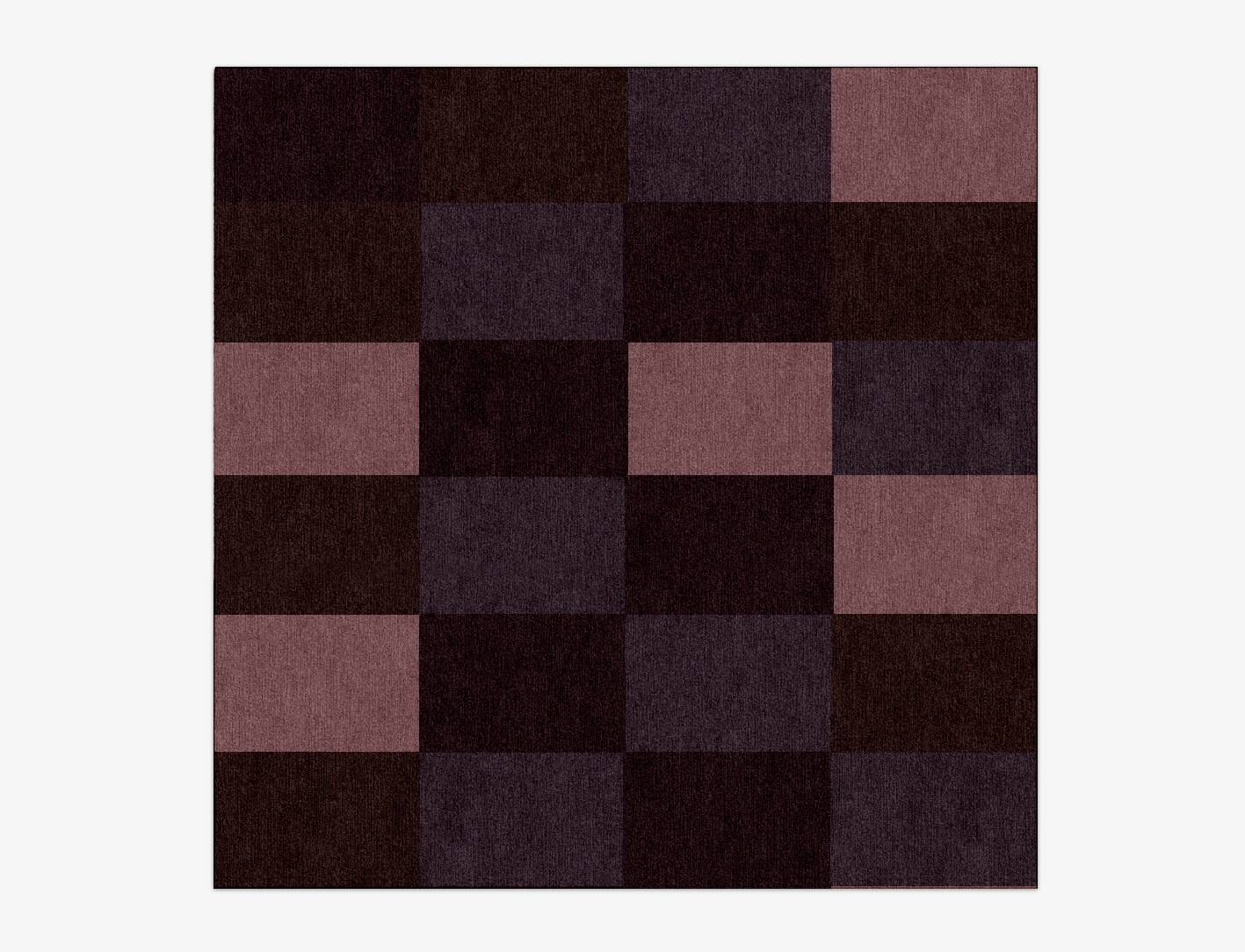 Violet Geometric Square Hand Knotted Tibetan Wool Custom Rug by Rug Artisan