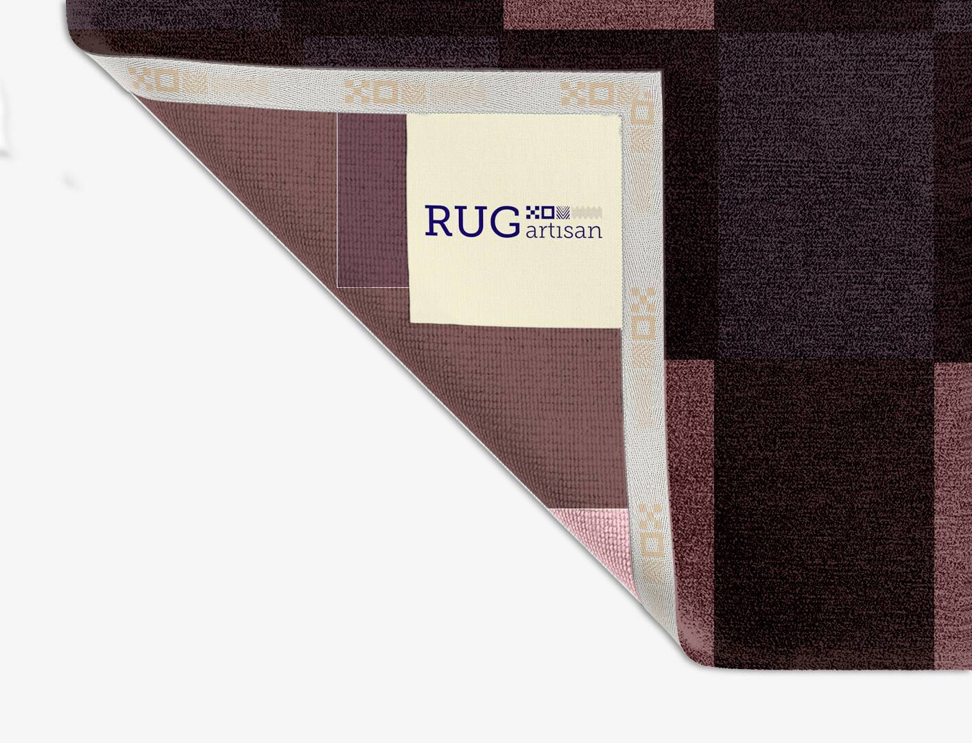 Violet Geometric Square Hand Knotted Tibetan Wool Custom Rug by Rug Artisan